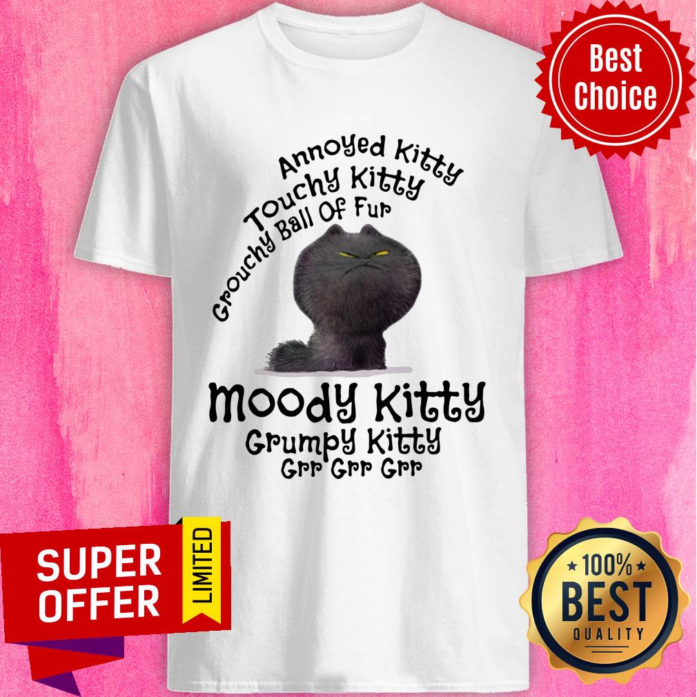 Annoyed Kitty Touchy Kitty Crouchy Ball Of Fur Shirt