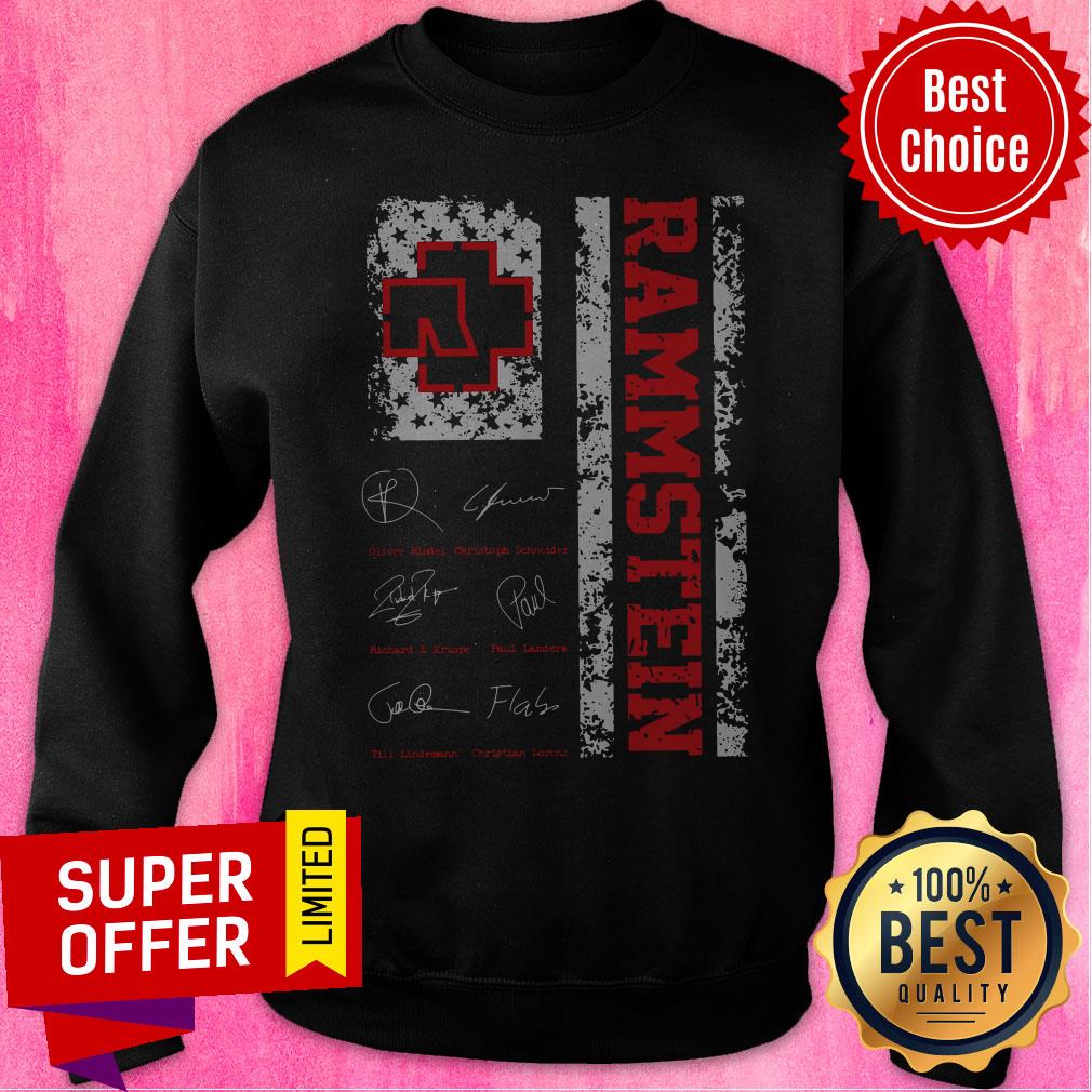 Awesome American Flag Signatures Rammstein Shirt