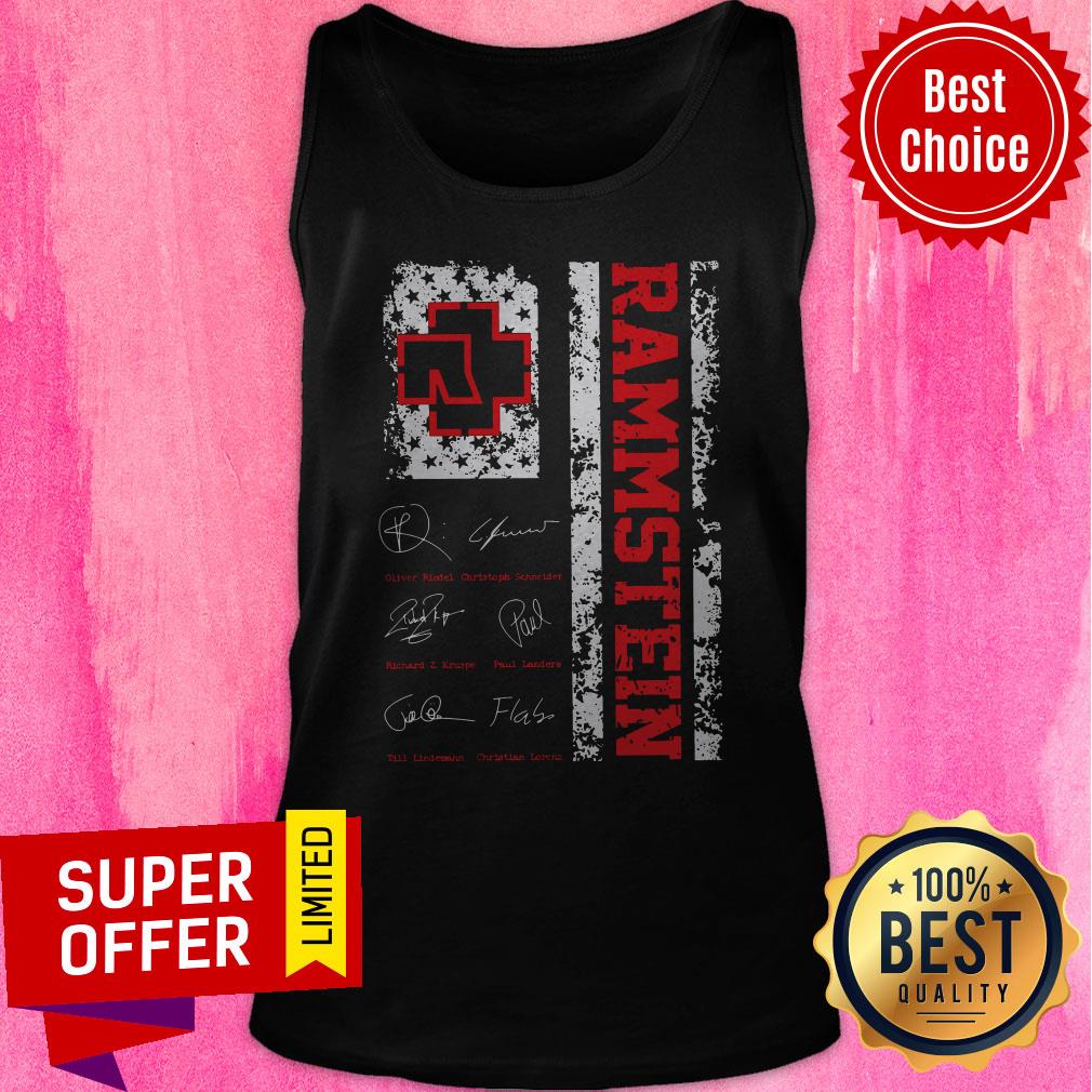 Awesome American Flag Signatures Rammstein Shirt