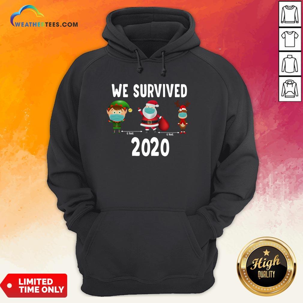 Awesome Elf Santa Claus Reindeer 6 Feet We Survived 2020 Christmas Shirt