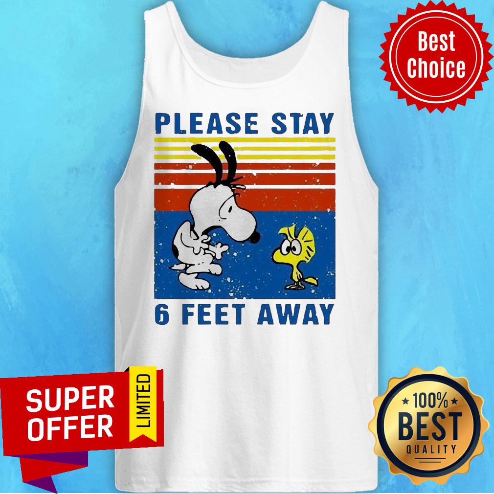 Awesome Snoopy And Woodstock Please Stay 6 Feet Away Vintage Shirt