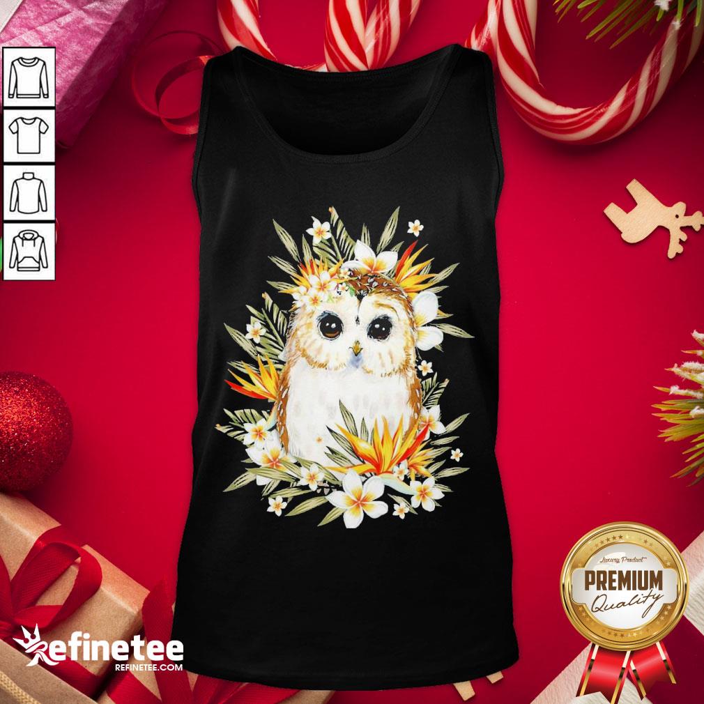 Awesome The Owl With Flower Shirt