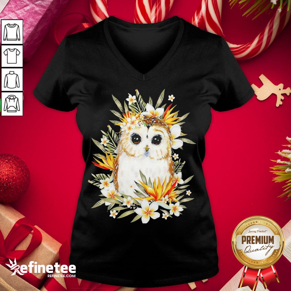 Awesome The Owl With Flower Shirt