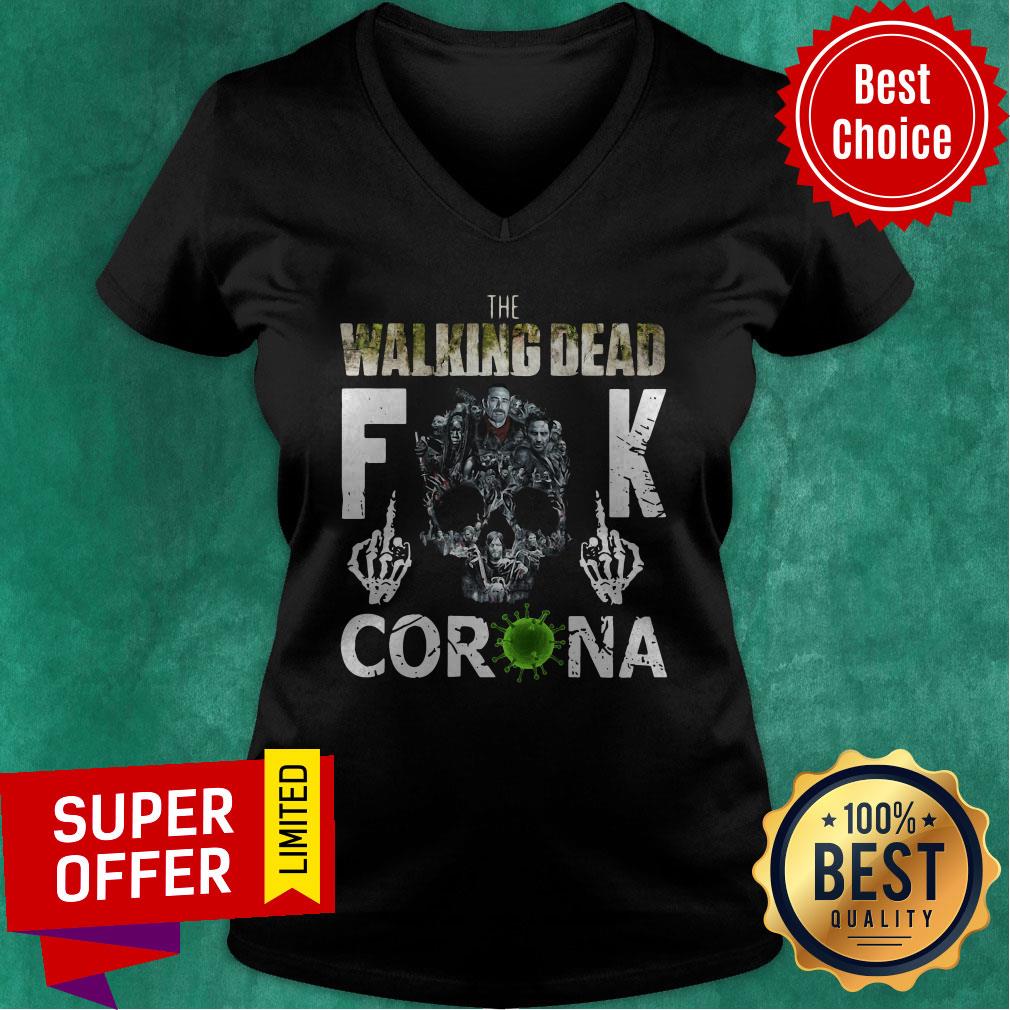 Awesome The Walking Dead Fuck Corona Skull Shirt