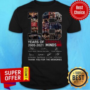 16 Years Of Criminal Minds 2005 2021 Thank You For The Memories Signatures Shirt