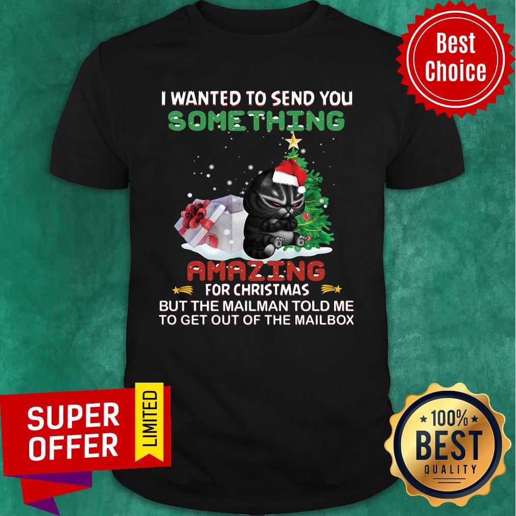 Black Cat I Wanted To Send You Something Amazing For Christmas Shirt