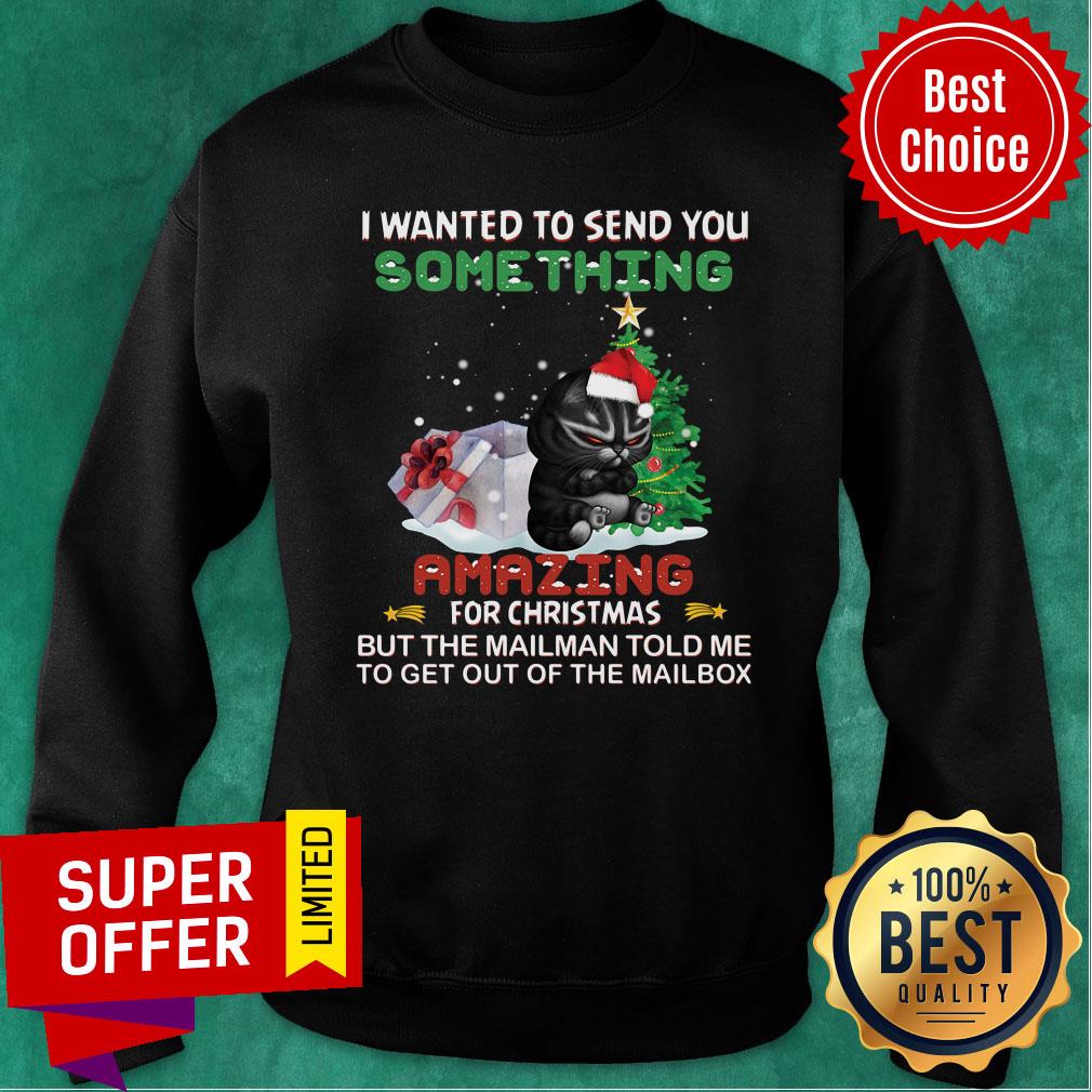 Black Cat I Wanted To Send You Something Amazing For Christmas Shirt