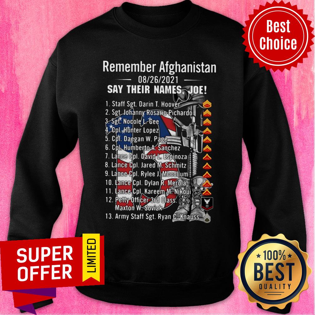 Boots Remember Afghanistan 08/26/2021 Say Their Names Joe Shirt