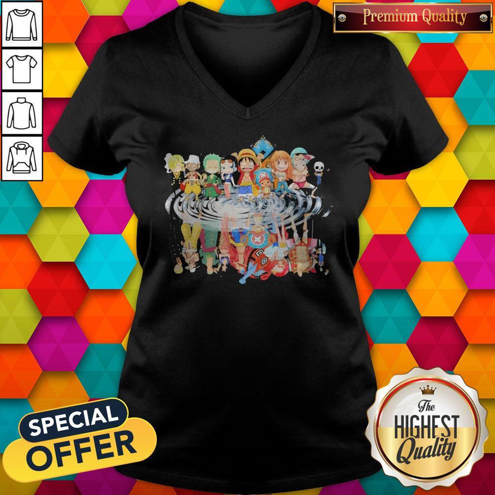 Chibi Characters One Piece Reflection Water Mirror Shirt