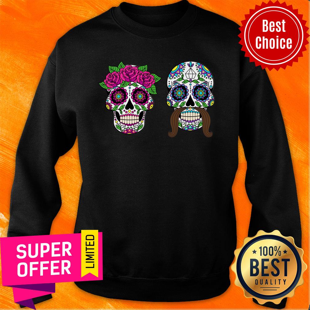 Couple Day Of The Dead Dia De Los Muertos Sugar Skulls Shirt