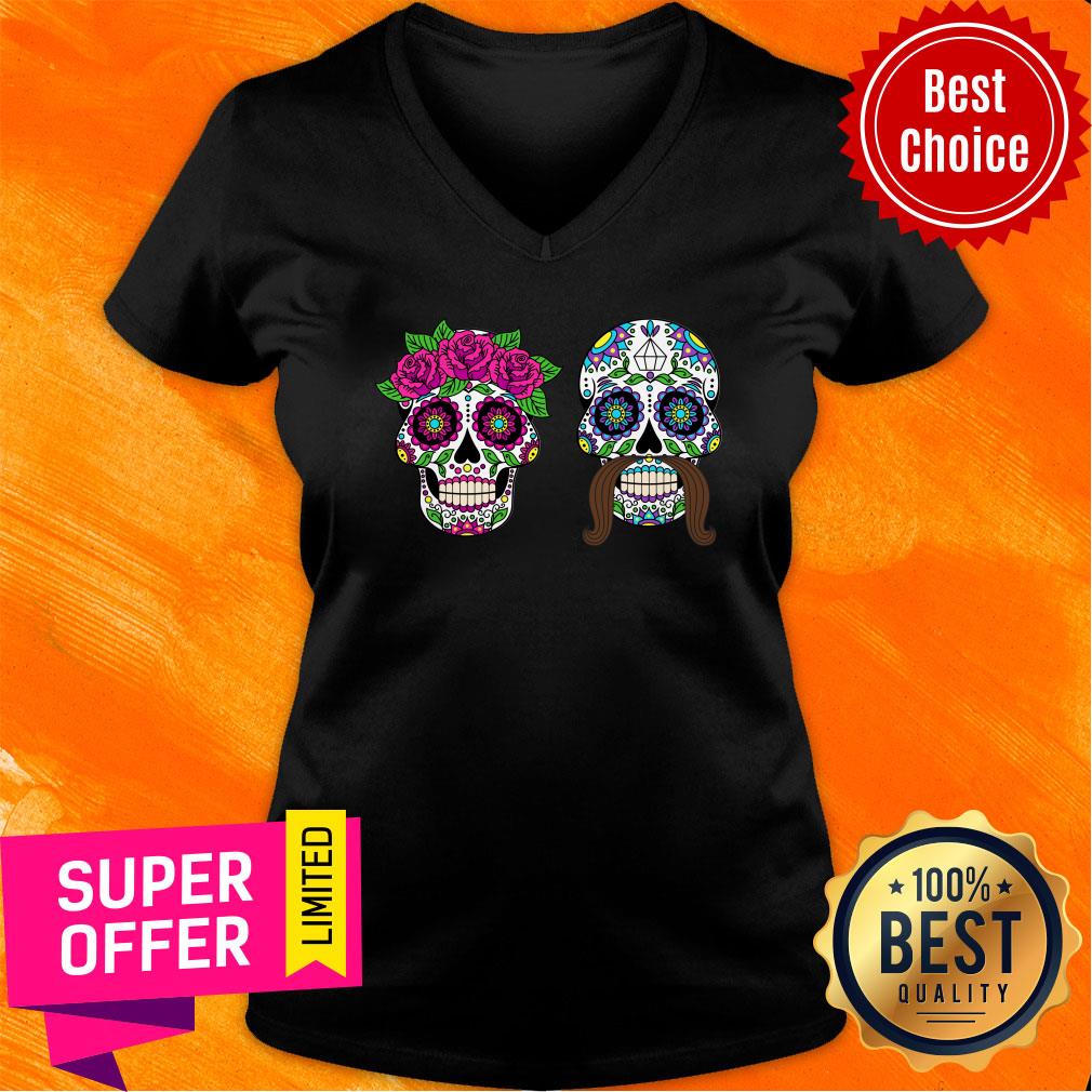 Couple Day Of The Dead Dia De Los Muertos Sugar Skulls Shirt