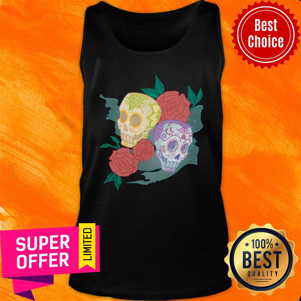 Couple Rose Day Of The Dead Dia De Muertos Sugar Skull Shirt