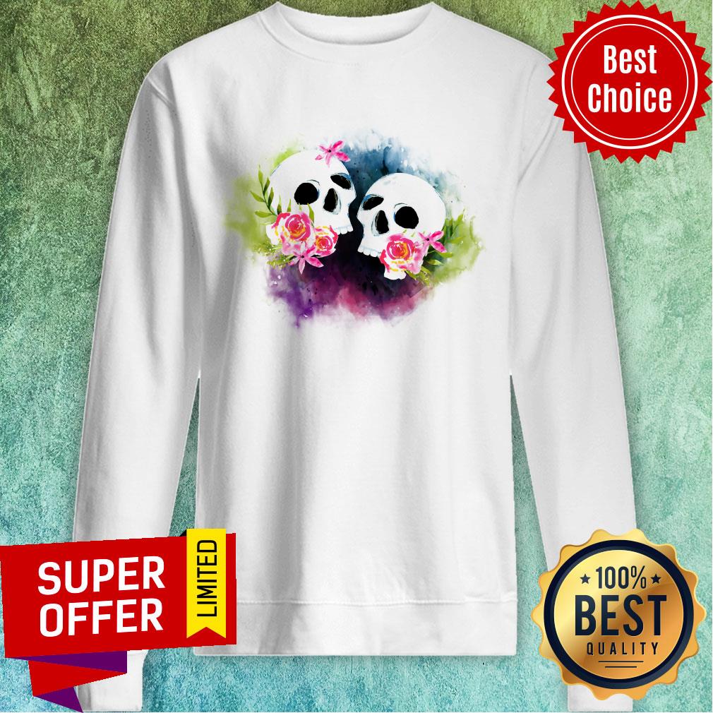 Couple Sugar Skull Day Of Dead Dia De Muertos Shirt