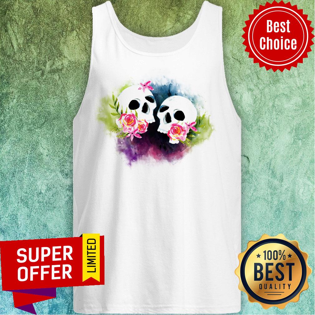 Couple Sugar Skull Day Of Dead Dia De Muertos Shirt