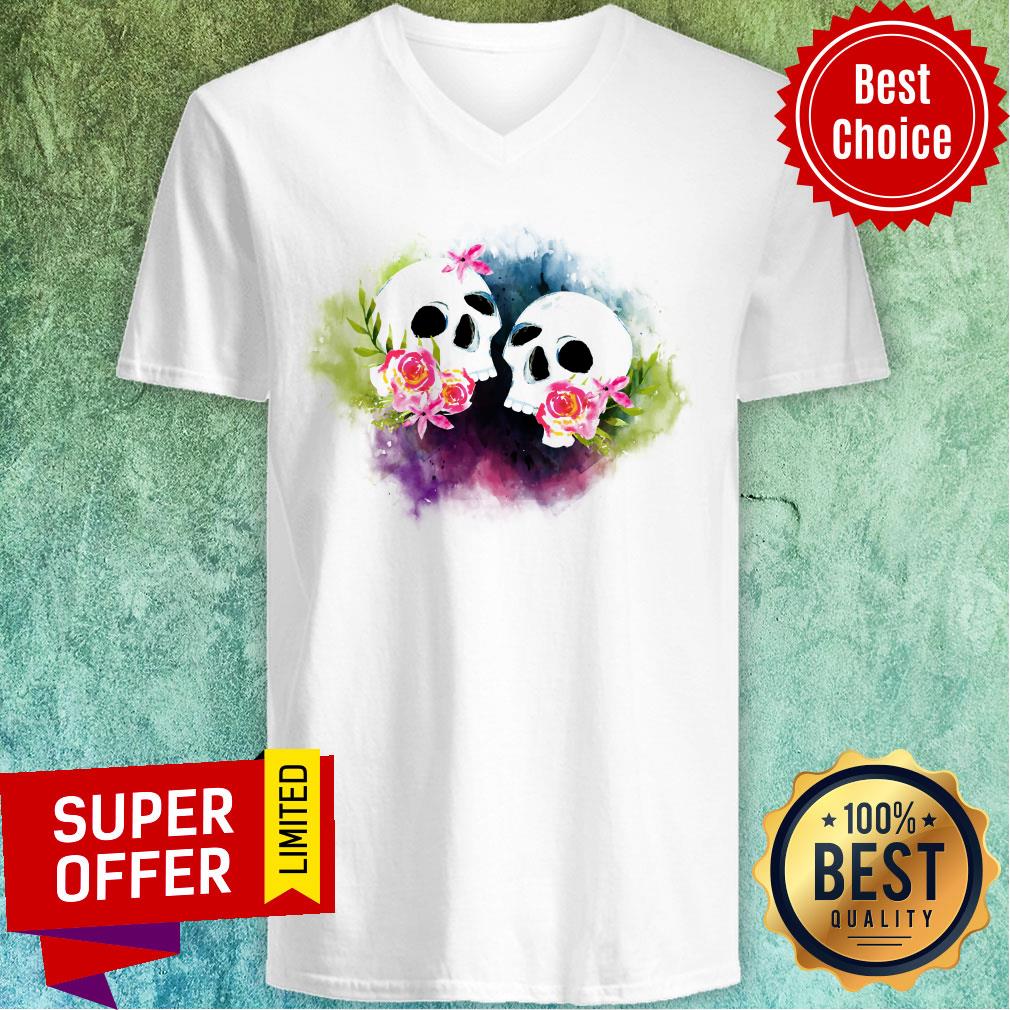 Couple Sugar Skull Day Of Dead Dia De Muertos Shirt