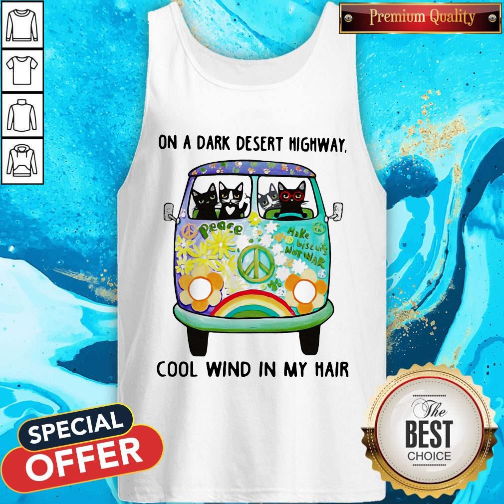 Cute Cats And Hipple Bus On A Dark Desert Highway Cool Wind In My Hair Shirt