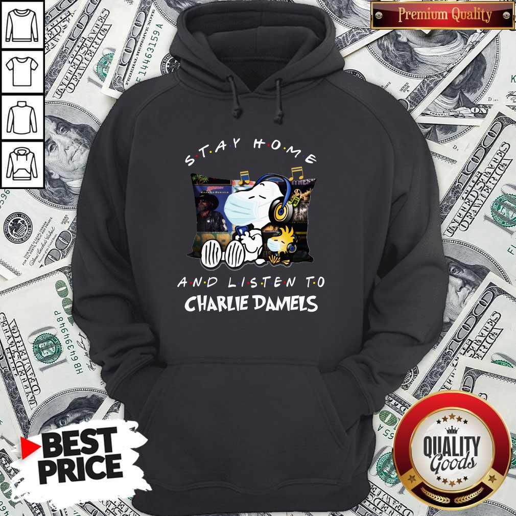 Cute Snoopy Face Mask Stay Home And Listen To Charlie Daniels Shirt