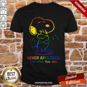 LGBT Snoopy Never Apologize For Who You Are Shirt