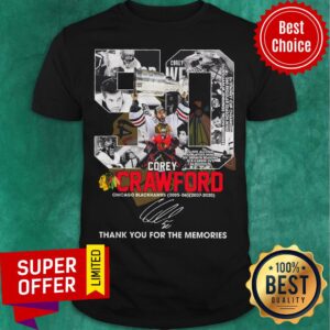 50 Corey Crawford Chicago Blackhawks 2005-2020 Thank You For The Memories Signature Shirt