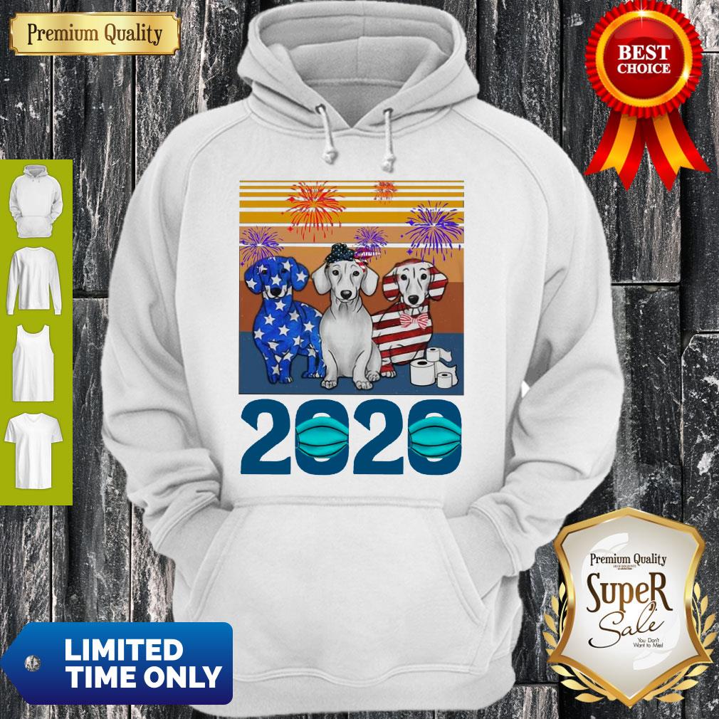 Dachshund 4 Of July 2020 Quarantined Vintage Shirt