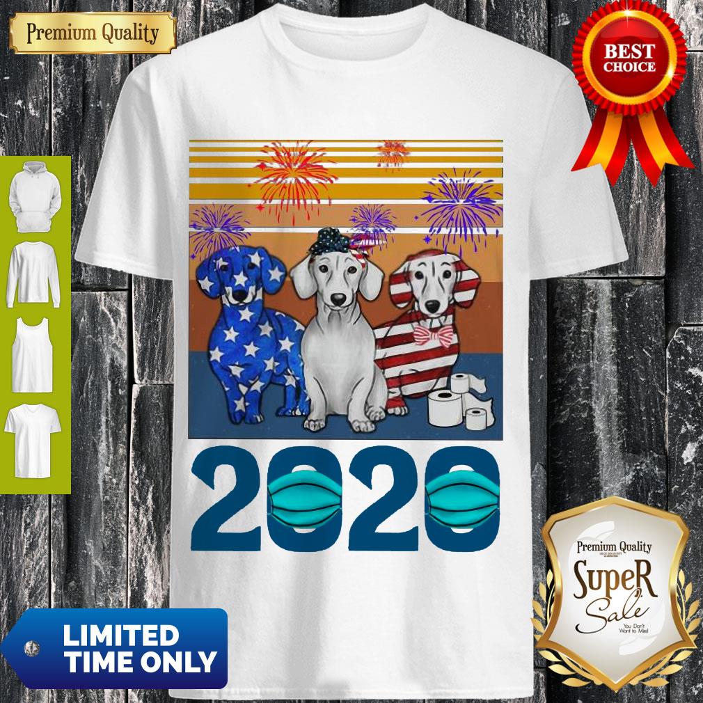 Dachshund 4 Of July 2020 Quarantined Vintage Shirt