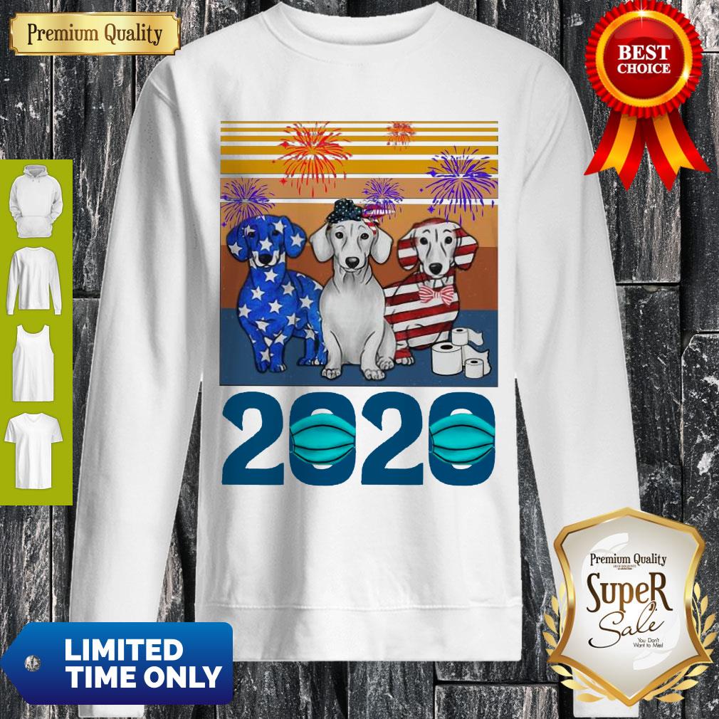 Dachshund 4 Of July 2020 Quarantined Vintage Shirt