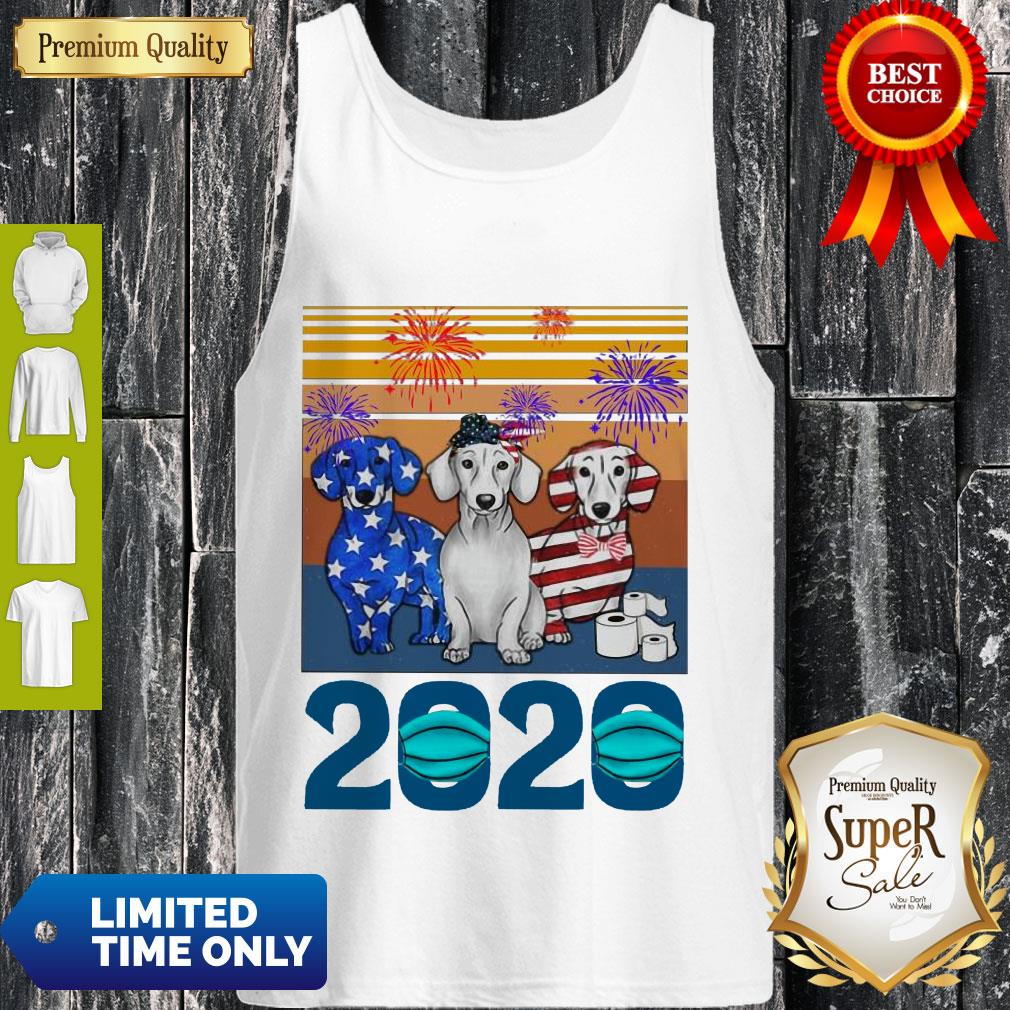 Dachshund 4 Of July 2020 Quarantined Vintage Shirt