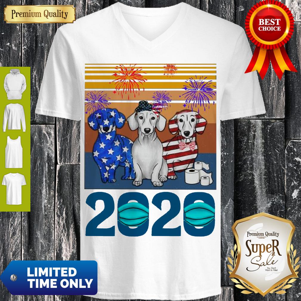 Dachshund 4 Of July 2020 Quarantined Vintage Shirt