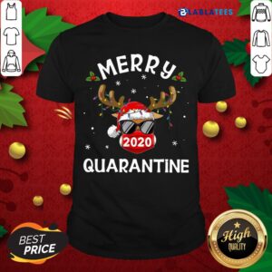 Premium Reindeer Face Mask 2020 Merry Quarantine Christmas Shirt