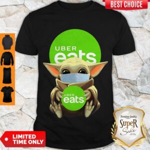 Premium Baby Yoda Face Mask Hug Uber Eats Shirt
