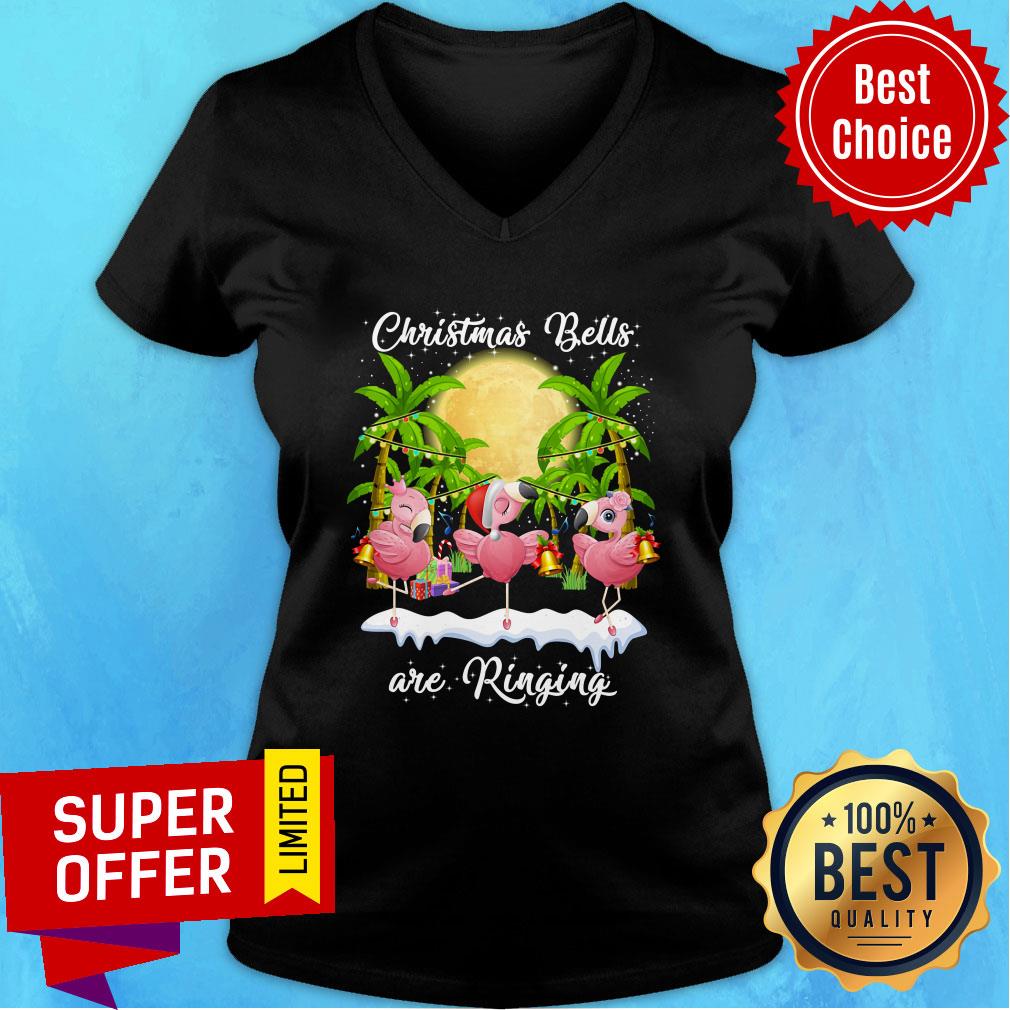 Flamingo Christmas Bells Are Ringing Shirt