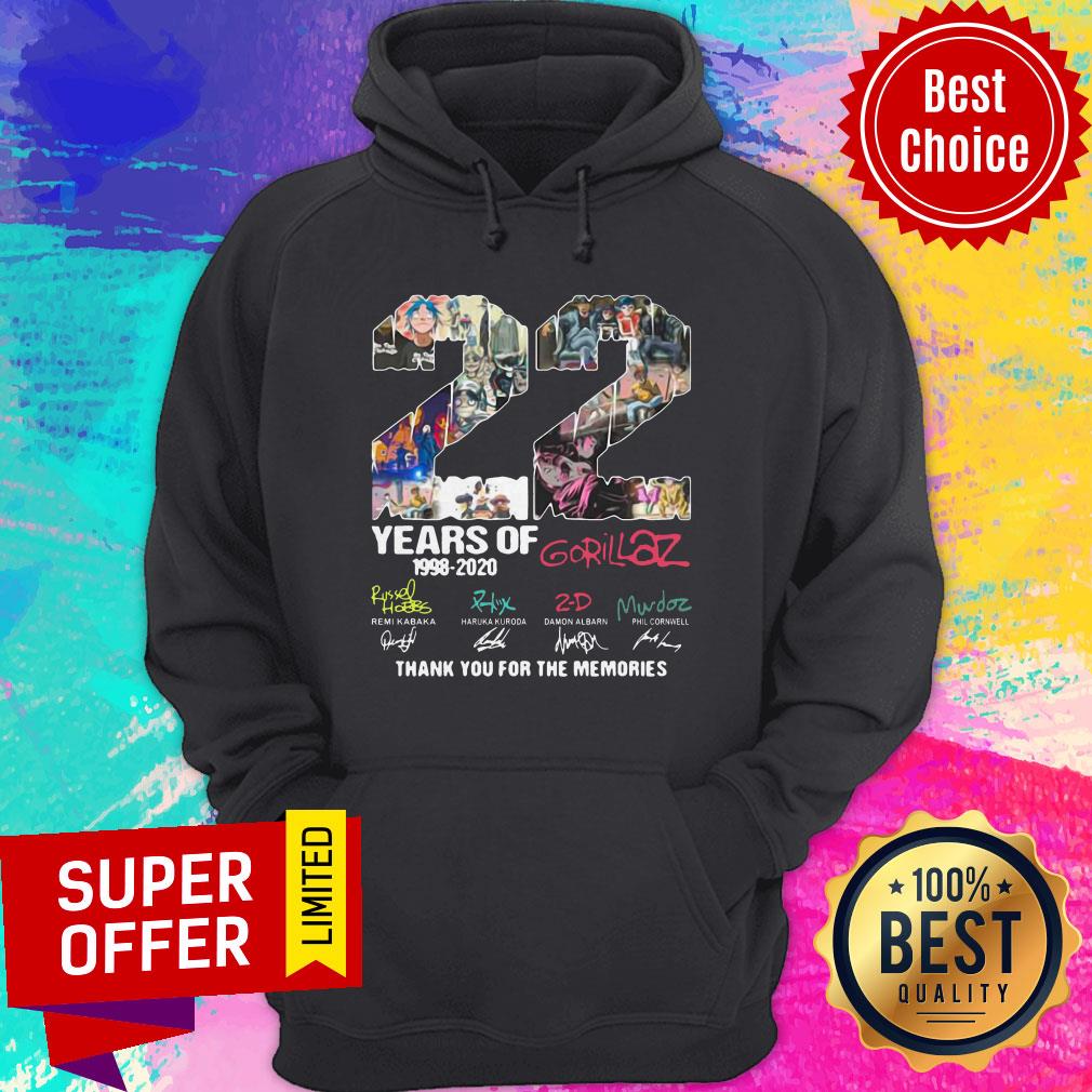 Funny 22 Years Of 1998 2020 Gorillaz Signatures Shirt