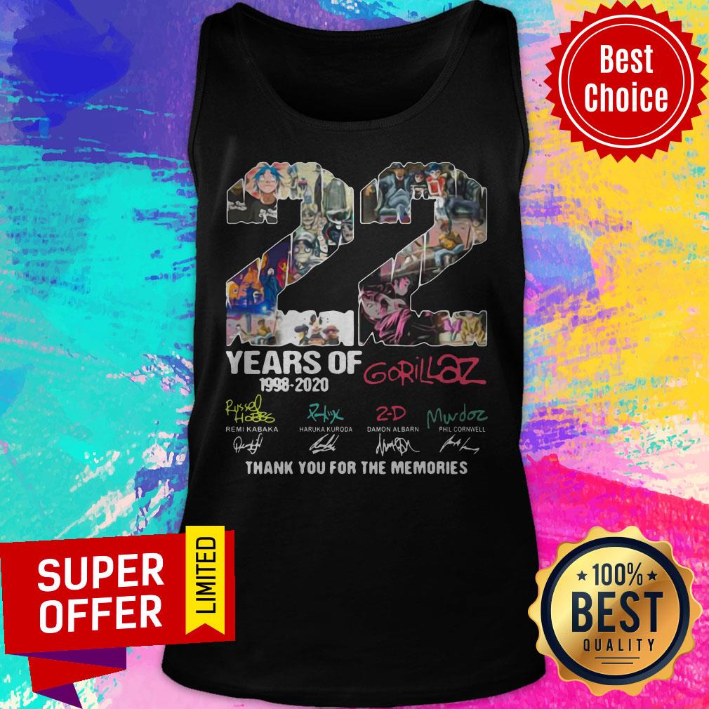 Funny 22 Years Of 1998 2020 Gorillaz Signatures Shirt