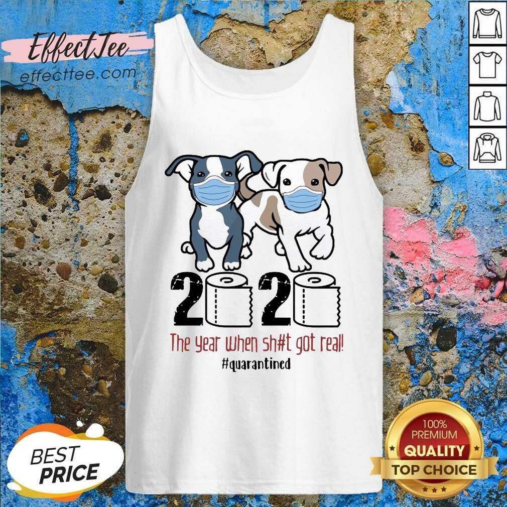 Funny Pitbull Toilet Paper 2020 The Year When Shit Got Real Quarantined Shirt