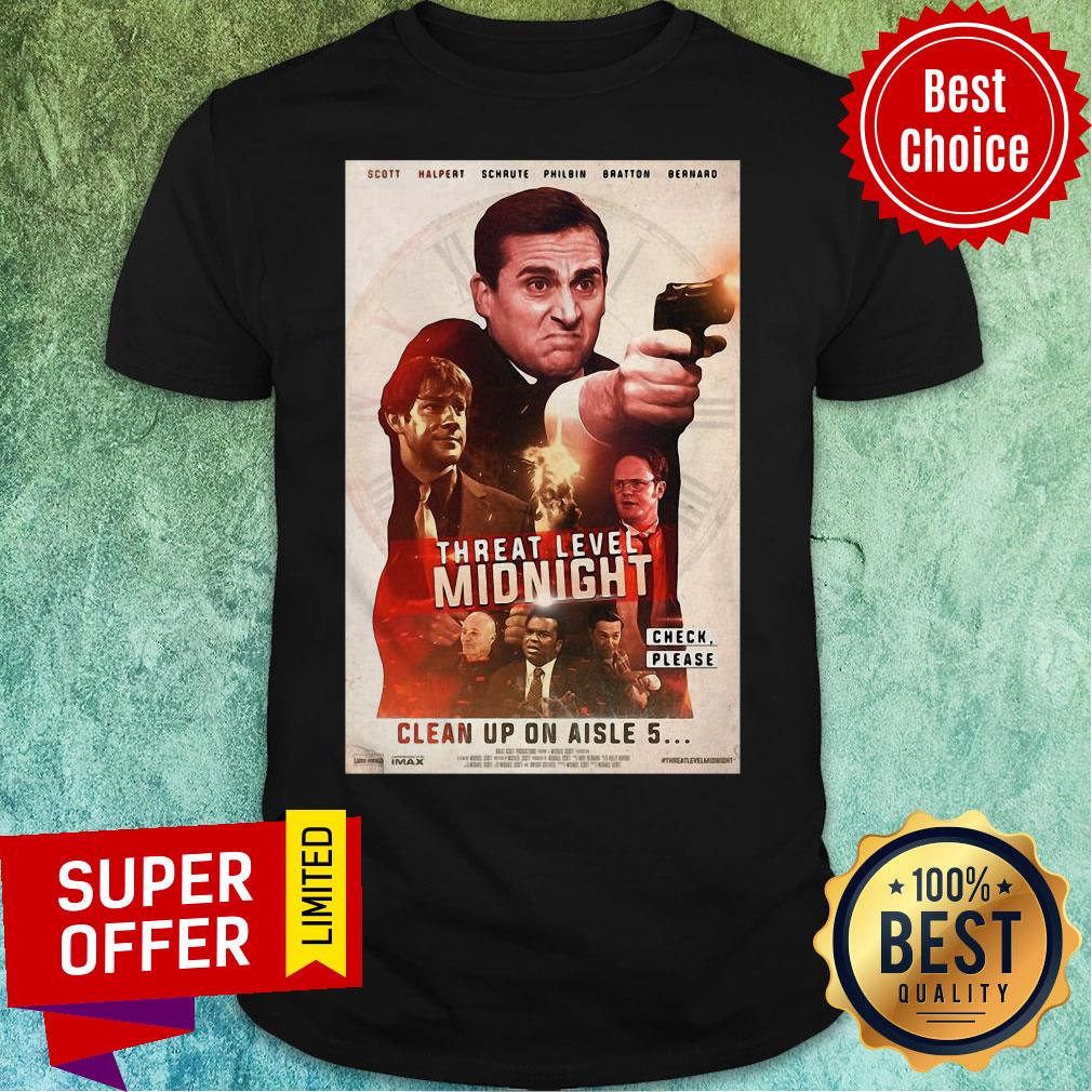 Funny Threat Level Midnight Check Please Clean Up On Aisle 5 Shirt