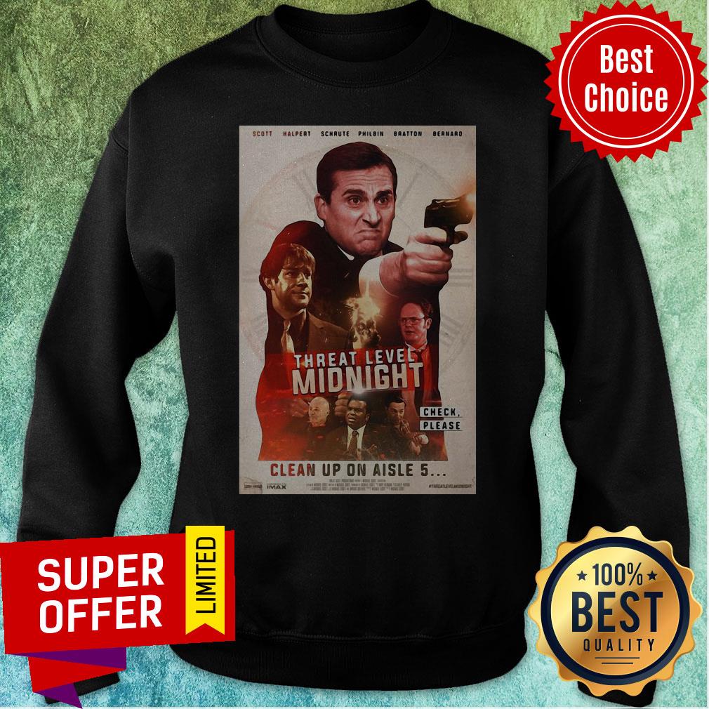 Funny Threat Level Midnight Check Please Clean Up On Aisle 5 Shirt