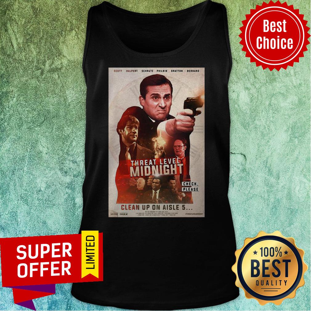 Funny Threat Level Midnight Check Please Clean Up On Aisle 5 Shirt