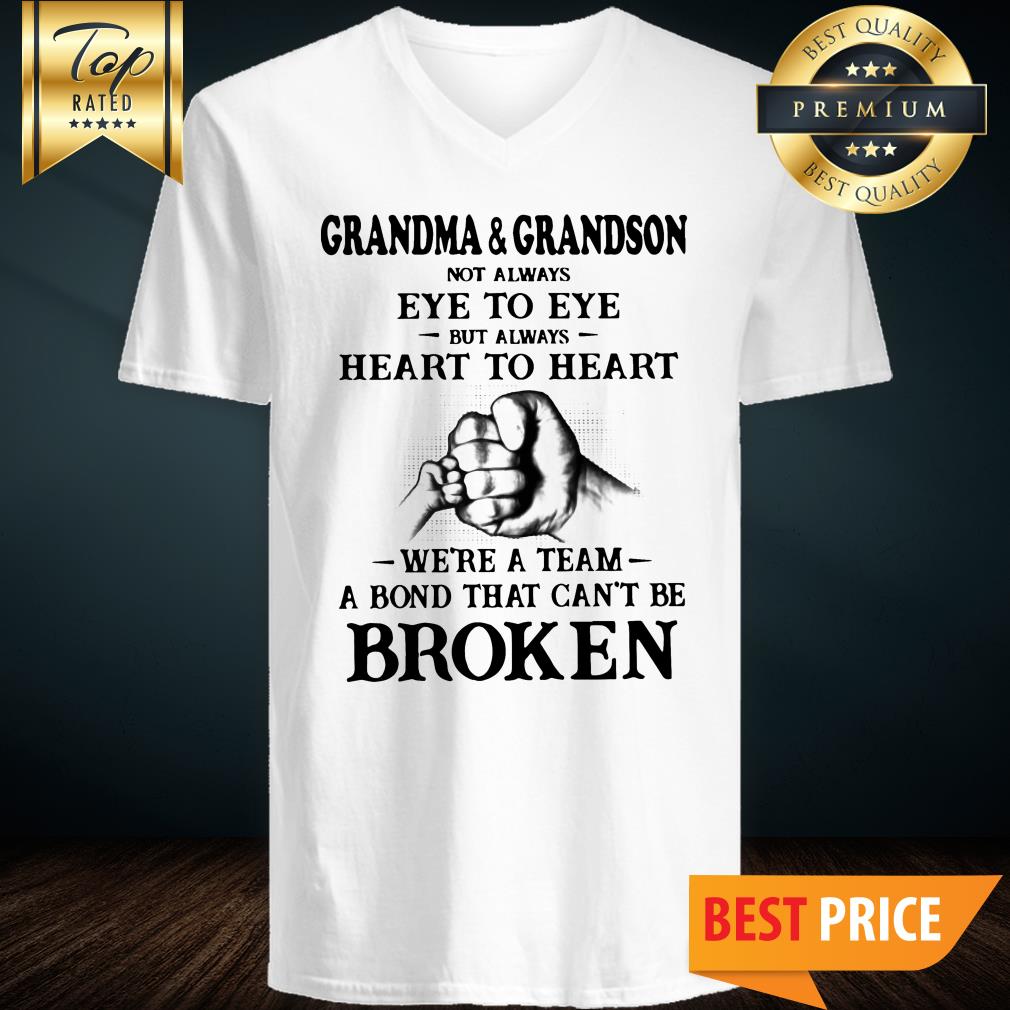 Grandma And Grandson Not Always Eye To Eye Heart To Heart Broken Shirt