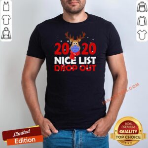 Top Christmas Reindeer 2020 Nice List Dropout Shirt