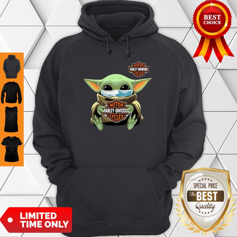 Baby Yoda Mask Motor Harley Davidson Cycles Coronavirus Shirt
