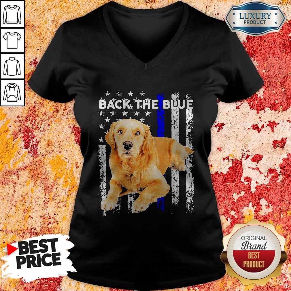 Hot Golden Retriever Independence Day Back The Blue Shirt