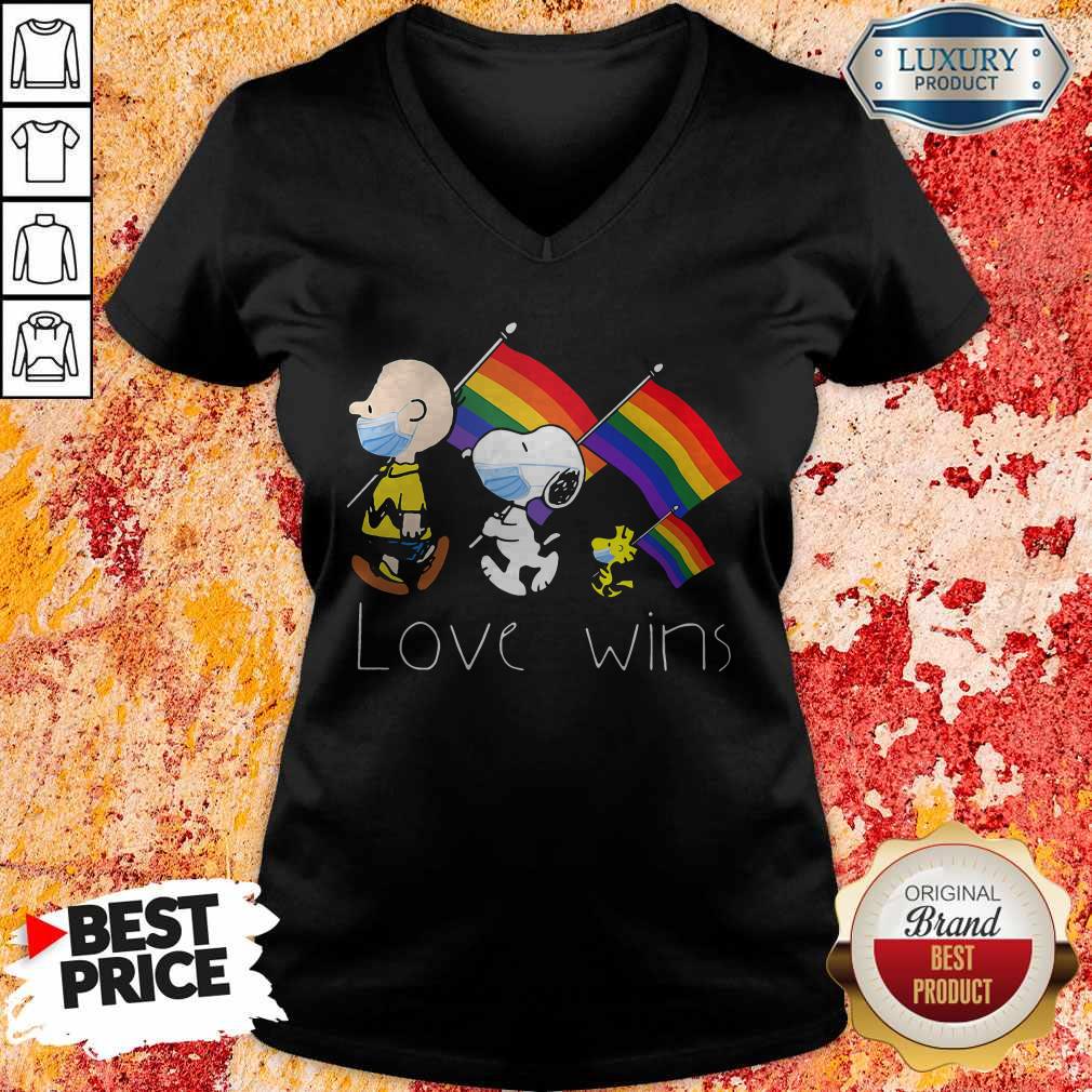 Hot LGBT Snoopy And Charlie Brown Love Wins Shirt