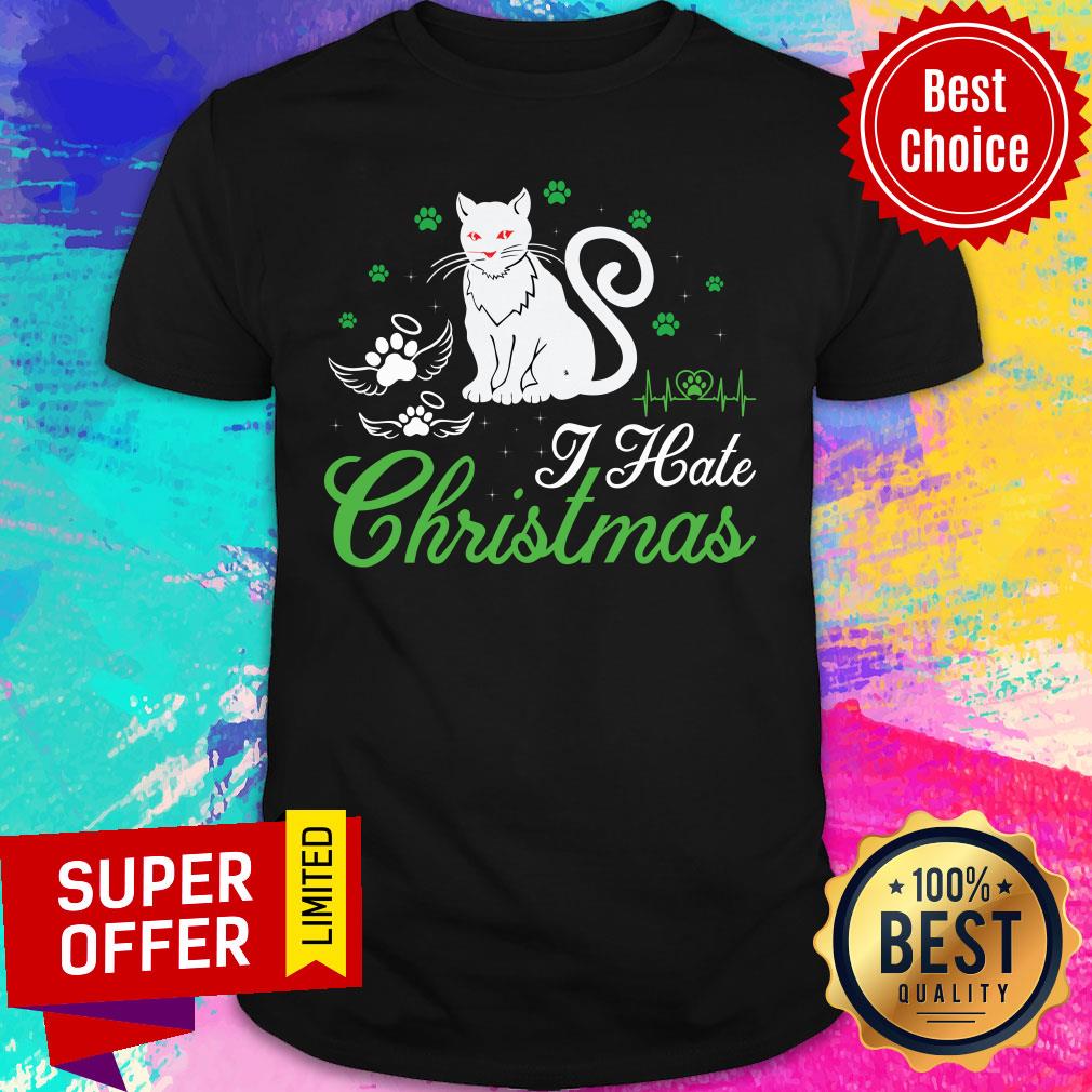 I Hate Christmas Cat Paw Cat Shirt