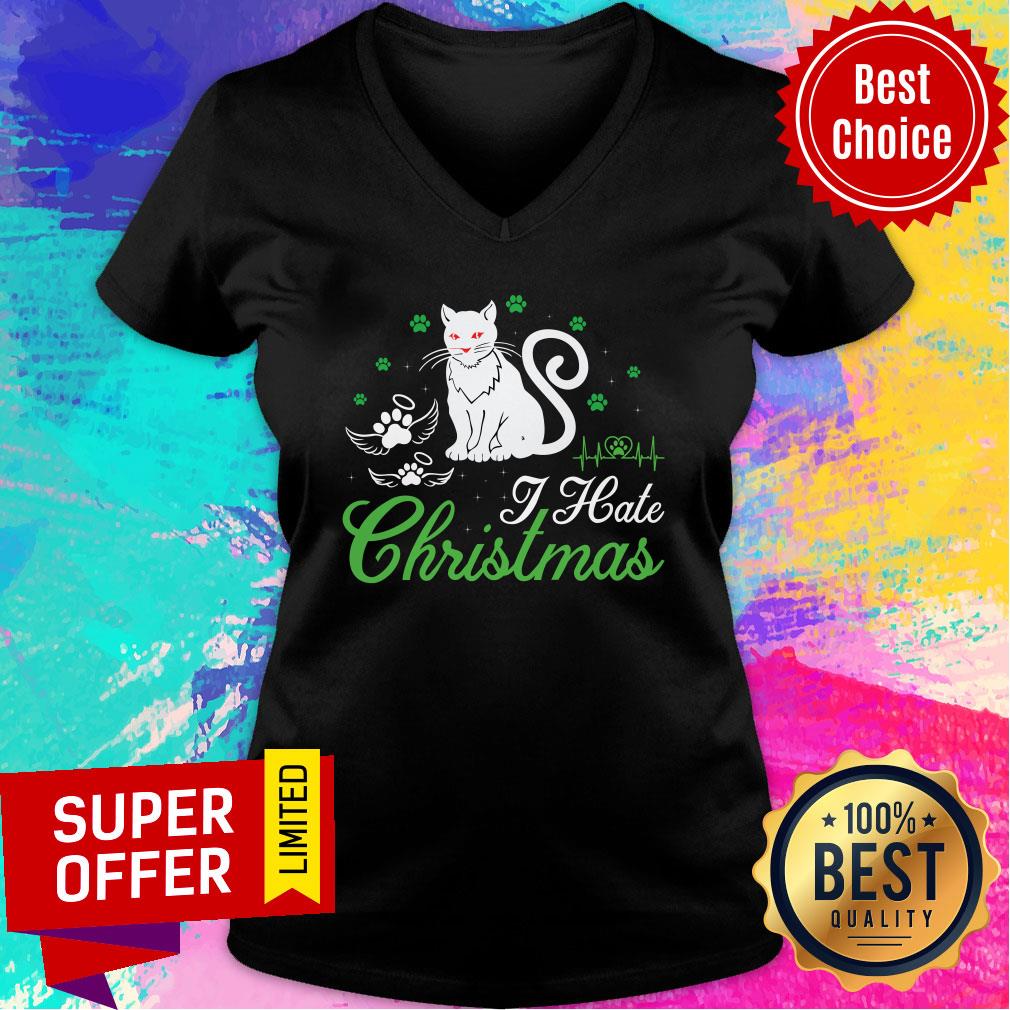 I Hate Christmas Cat Paw Cat Shirt