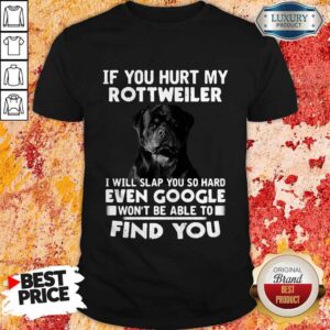 If You Hurt My Rottweiler I Will Slap You So Hard Even Google Won’t Be Able To Find You Shirt