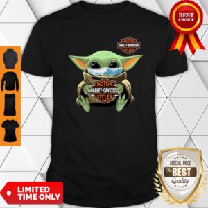 Baby Yoda Mask Motor Harley Davidson Cycles Coronavirus Shirt