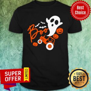 Boo Ghost Rider Tractor Farmer Pumpkin Halloween Costume Shirt
