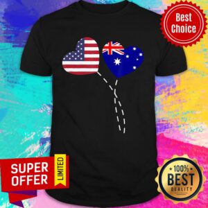 Loving Australia USA Flag Heart Australian Americans Bloon Shirt