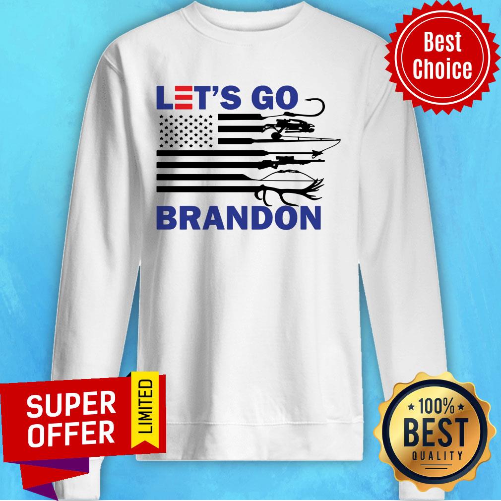 Let's Go Brandon Fishing And Hunting USA Flag Shirt