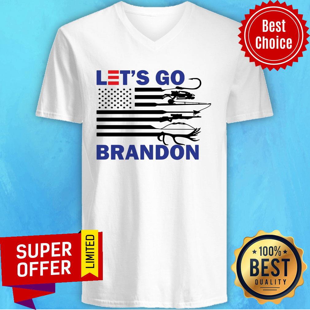 Let's Go Brandon Fishing And Hunting USA Flag Shirt